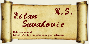 Milan Šuvaković vizit kartica